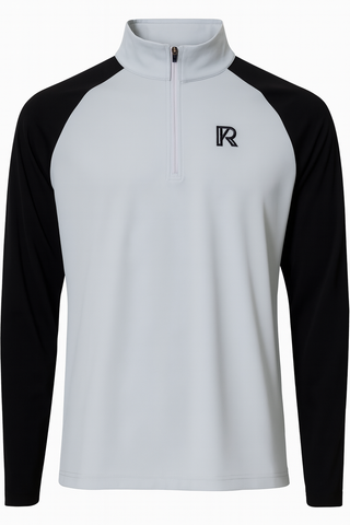 GOLD MOUNTAIN GREY AND BLACK 1/4 ZIP TOP