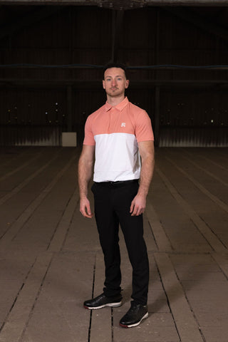 PORT ROYAL PEACH AND WHITE POLO