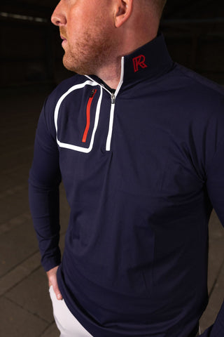 NORTHSHAW NAVY 1/4 ZIP TOP