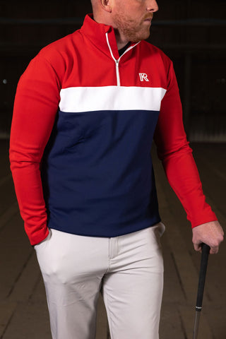 MYRTLEWOOD MULTI COLOURED 1/4 ZIP TOP