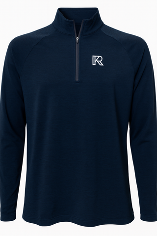 NARASHINO COUNTRY NAVY 1/4 ZIP TOP